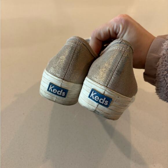 keds tripe kick glitter suede sneakers size 7.5 - Picture 5 of 9